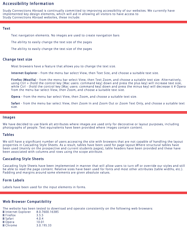 accessibility information