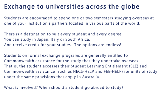 exchange to universities across the globe
